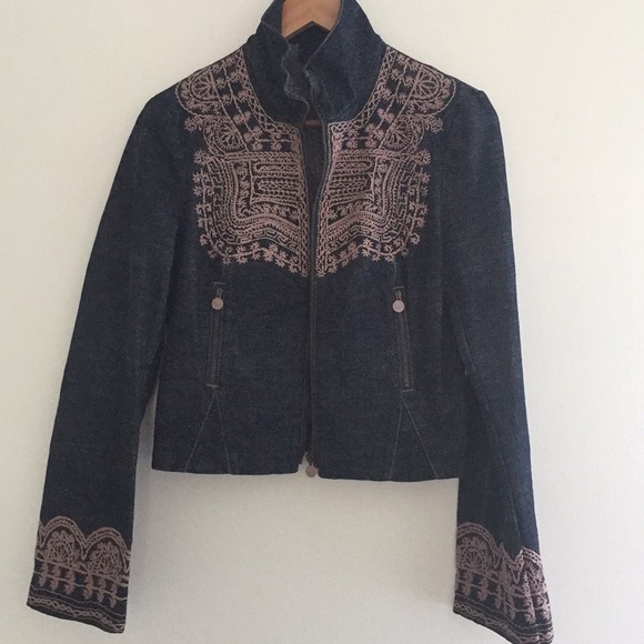 Christian Lacroix Jackets & Blazers - Christian Lacroix Hand Embroidered Denim Jacket